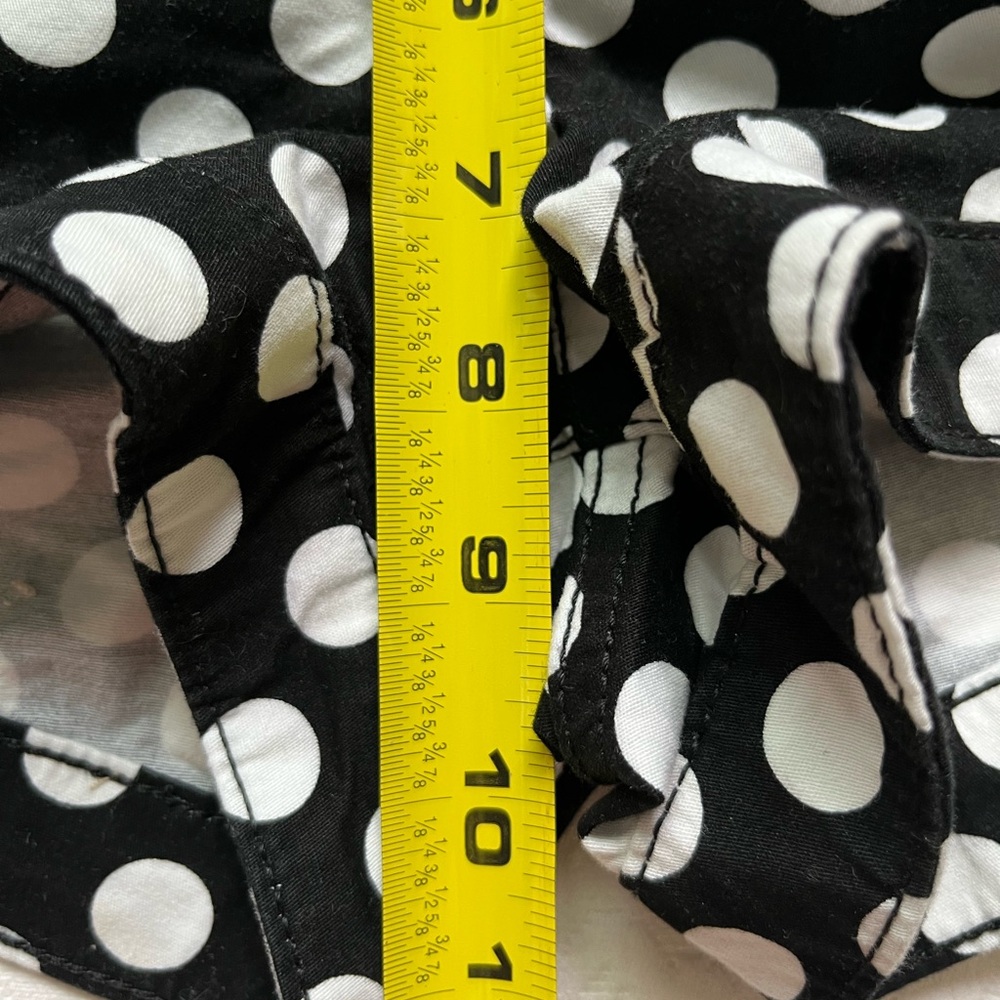 NWT SO Y2K Chino Short Black White Polka Dot Button Tab Jnr Size 11 - Picture 12 of 15
